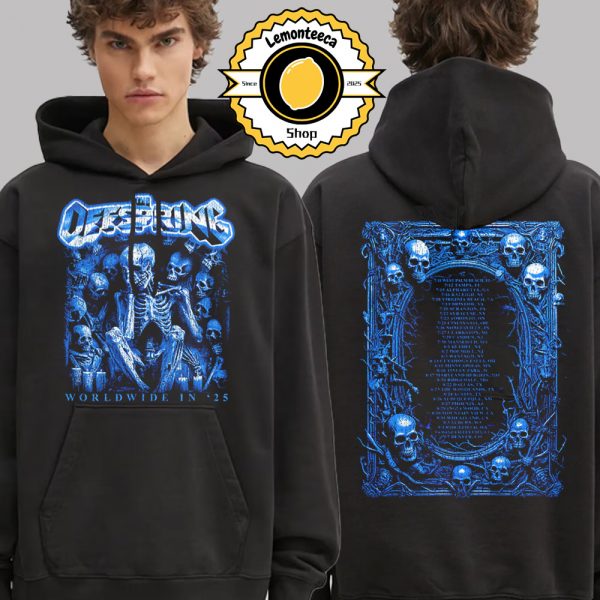The Offspring Supercharged Worldwide North American Tour 2025 Merch Sitting Skeleton 2025 Tour Unisex Hoodie