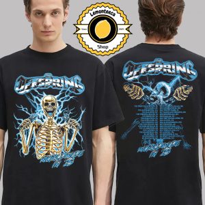 The Offspring Supercharged Worldwide North American Tour 2025 Merch Tee Spark Plug Skeleton 2025 Tour Two Sided Unisex T-Shirt