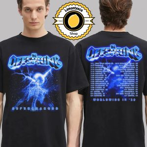 The Offspring Supercharged Worldwide North American Tour 2025 Merch Tee Supercharged Skeleton 2025 Tour Two Sided Unisex T-Shirt