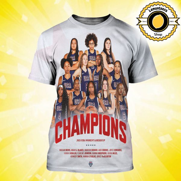 United States Women’s National Basketball Team Are 2025 Fiba Women’s Americup Champions Gold Medalists All Over Print Shirt