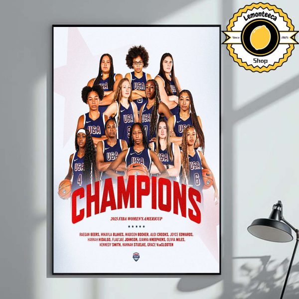 United States Women’s National Basketball Team Are 2025 Fiba Women’s Americup Champions Gold Medalists Home Decor Poster Canvas
