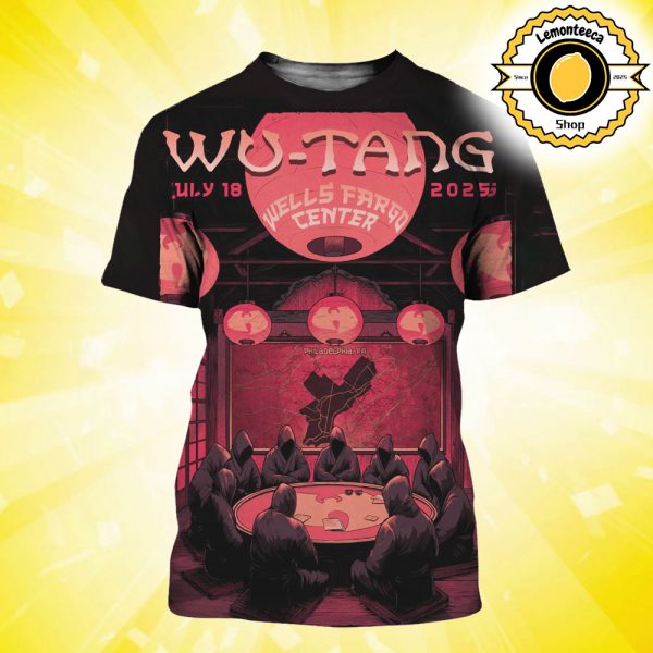 Wu Tang Clan Event Poster At Wells Fargo Center Arena In Philadelphia Pennsylvania On July 18 2025 All Over Print Shirt
