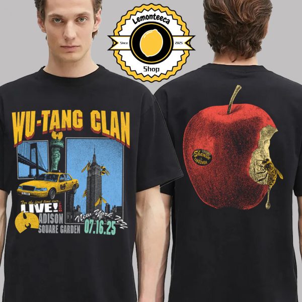 Wu Tang Clan Final Chamber Tour 2025 Exclusive Tee In New York City At Adison Square Garden On July 16 2025 Two Sided Unisex T-Shirt