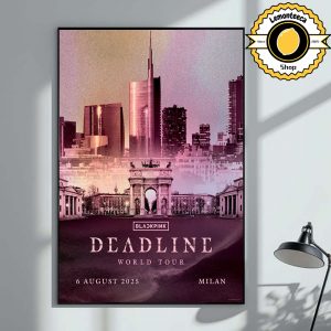Blackpink Deadline World Tour 2025 Exclusive City Poster For Milan Italy At Ippodromo SNAI La Maura On August 6 2025 Home Decor Poster Canvas