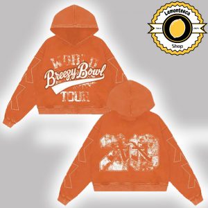 Breezy Bowl XX Chris Brown Stadium World Tour 2025 20 Year Of Chris Brown Merch Breezy Bowl Orange Unisex Hoodie