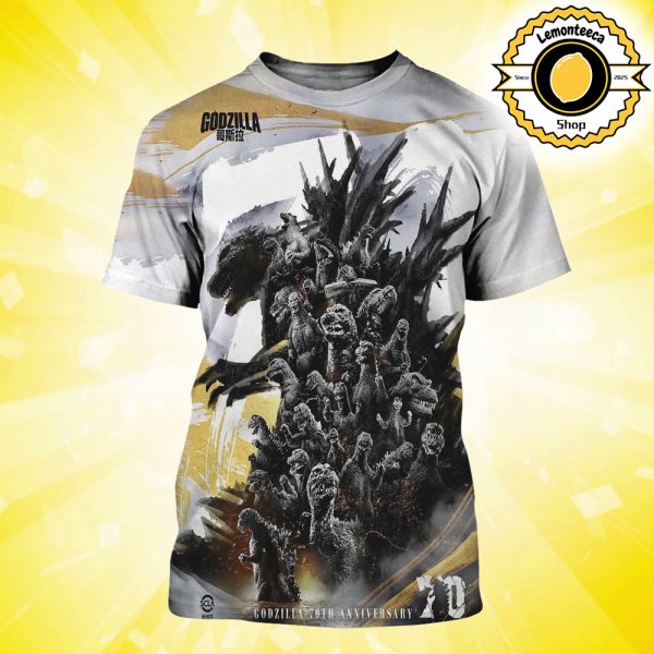 New 70th Anniversary Poster For Godzilla All Over Print Shirt