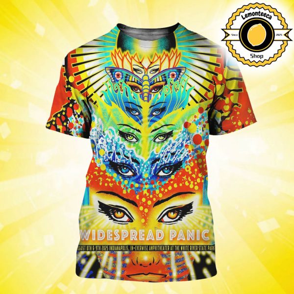 Widespread Panic Event Poster In Indianapolis IN At The Everwise Amphitheater At White River State On August 8th And 9th 2025 All Over Print Shirt